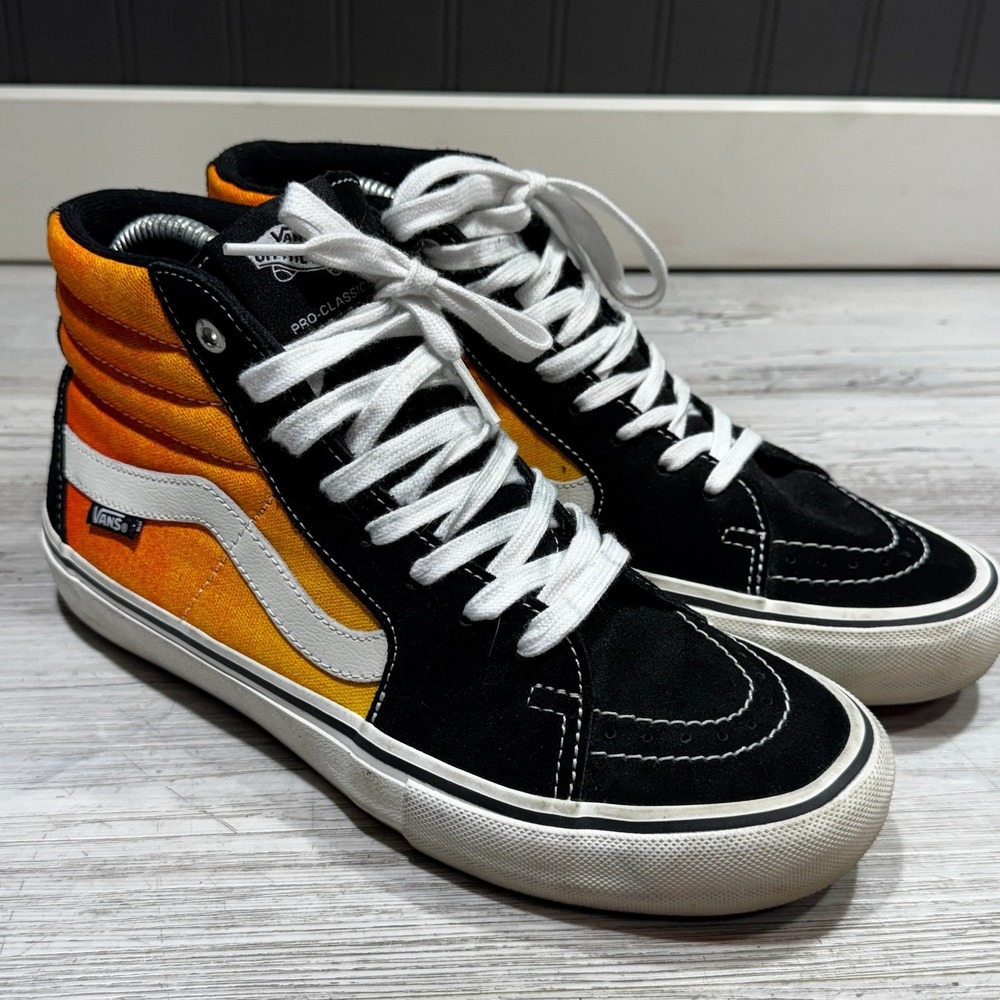 Vans Sk8 Hi Pro Fade Black Orange White VN0845JDSWE Men's‎ Size 7.5